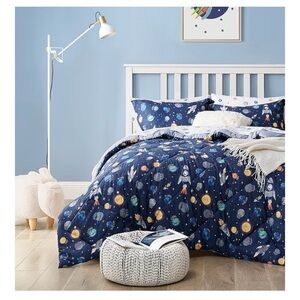⭐️6Lbs⭐️Kids Bed In A Bag, Queen 7 Pieces, Space Themed Microfiber Comforter Set
